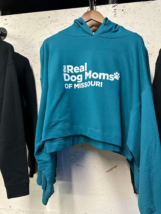 Real Dog Moms of MO Cropped Hoodie/Blue