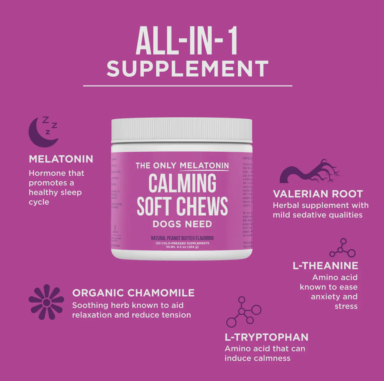 Melatonin Calming Soft Chews 12 count pouch