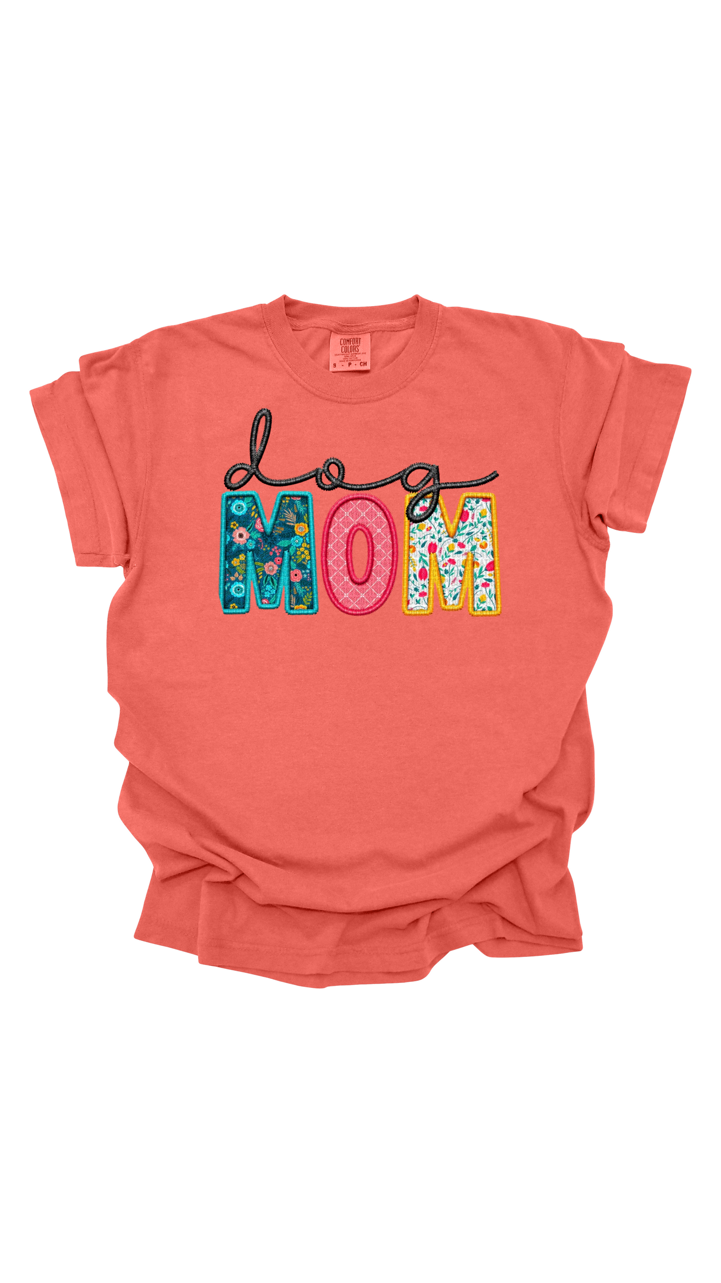 Dog Mom Faux Emb.
