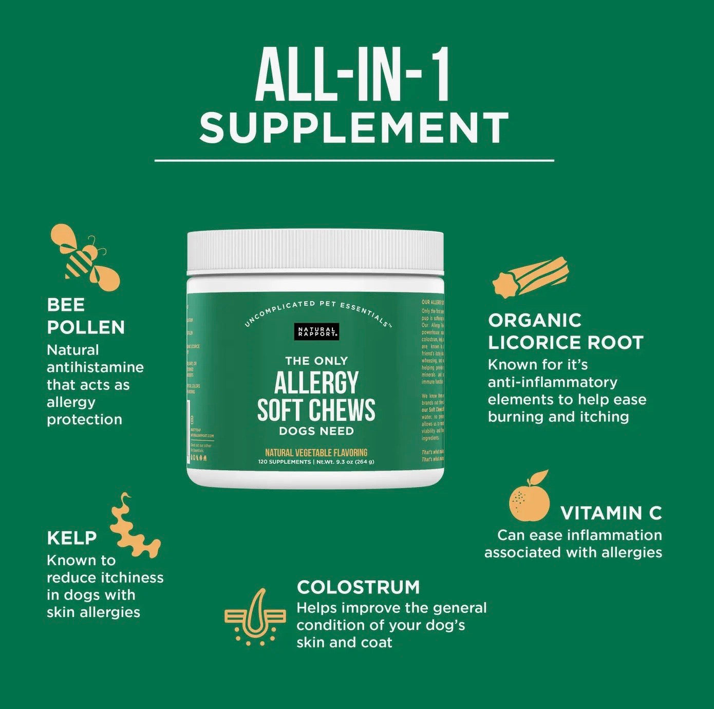 Allergy Soft Chews- 120 count jar