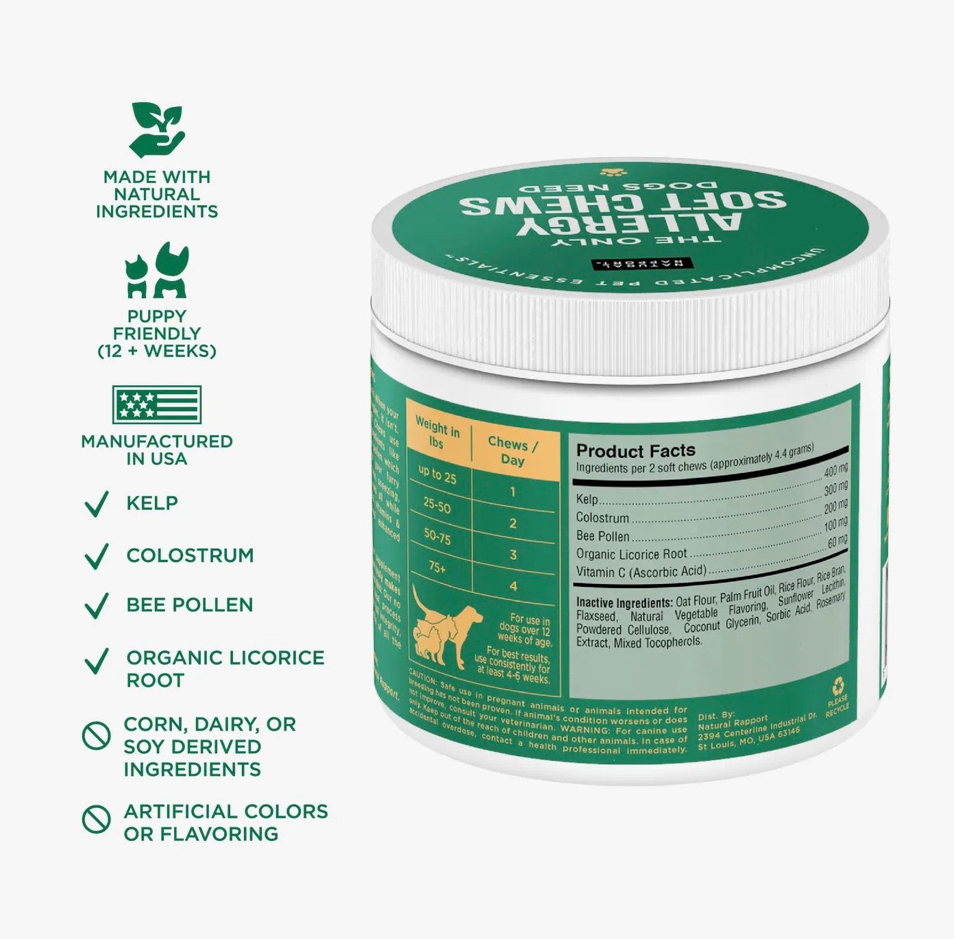 Allergy Soft Chews- 120 count jar